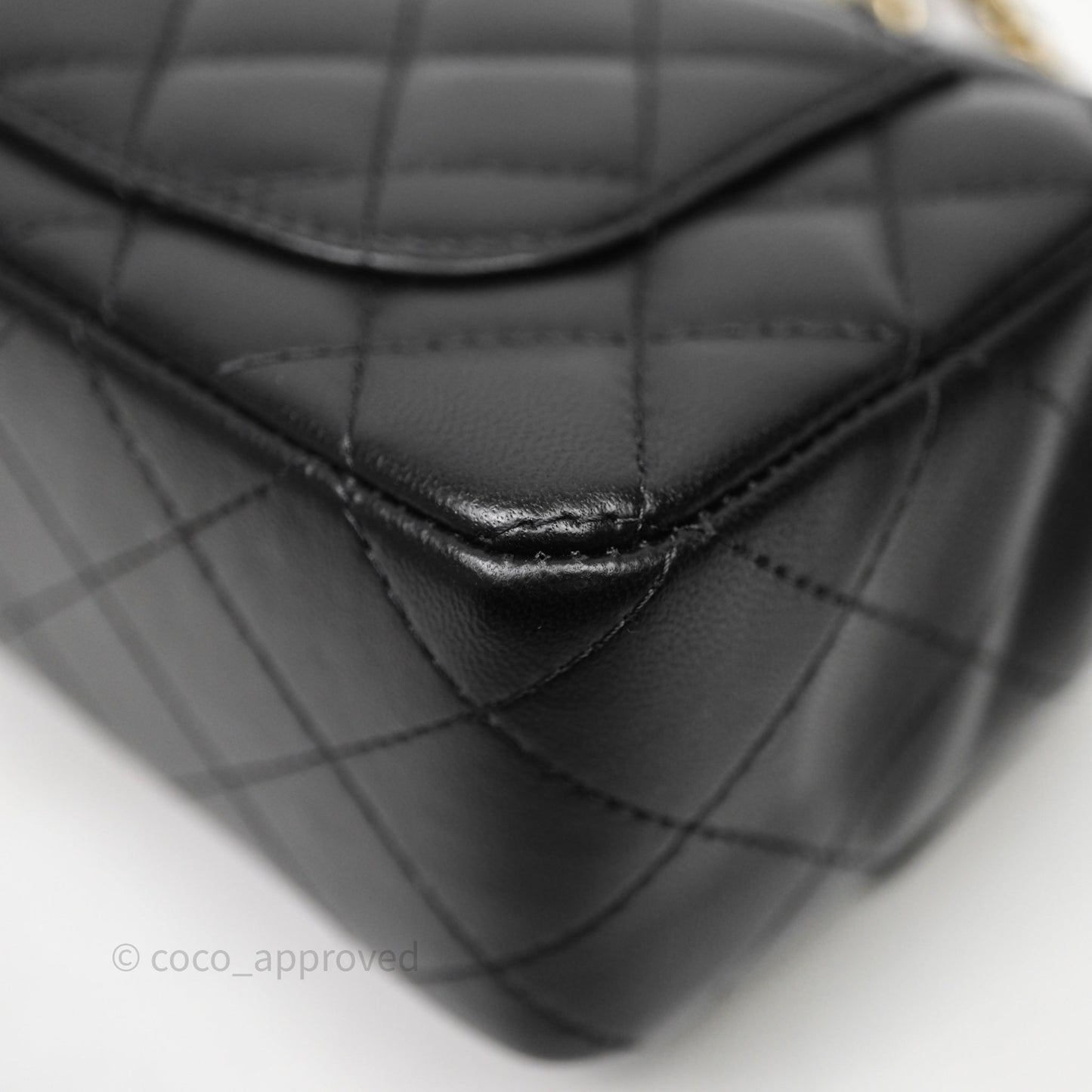 Chanel Mini Rectangular Black Lambskin Bag Gold Hardware