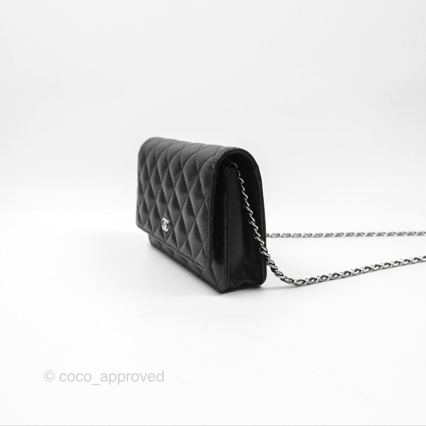 Chanel Quilted Classic WOC Black Caviar Silver Hardware