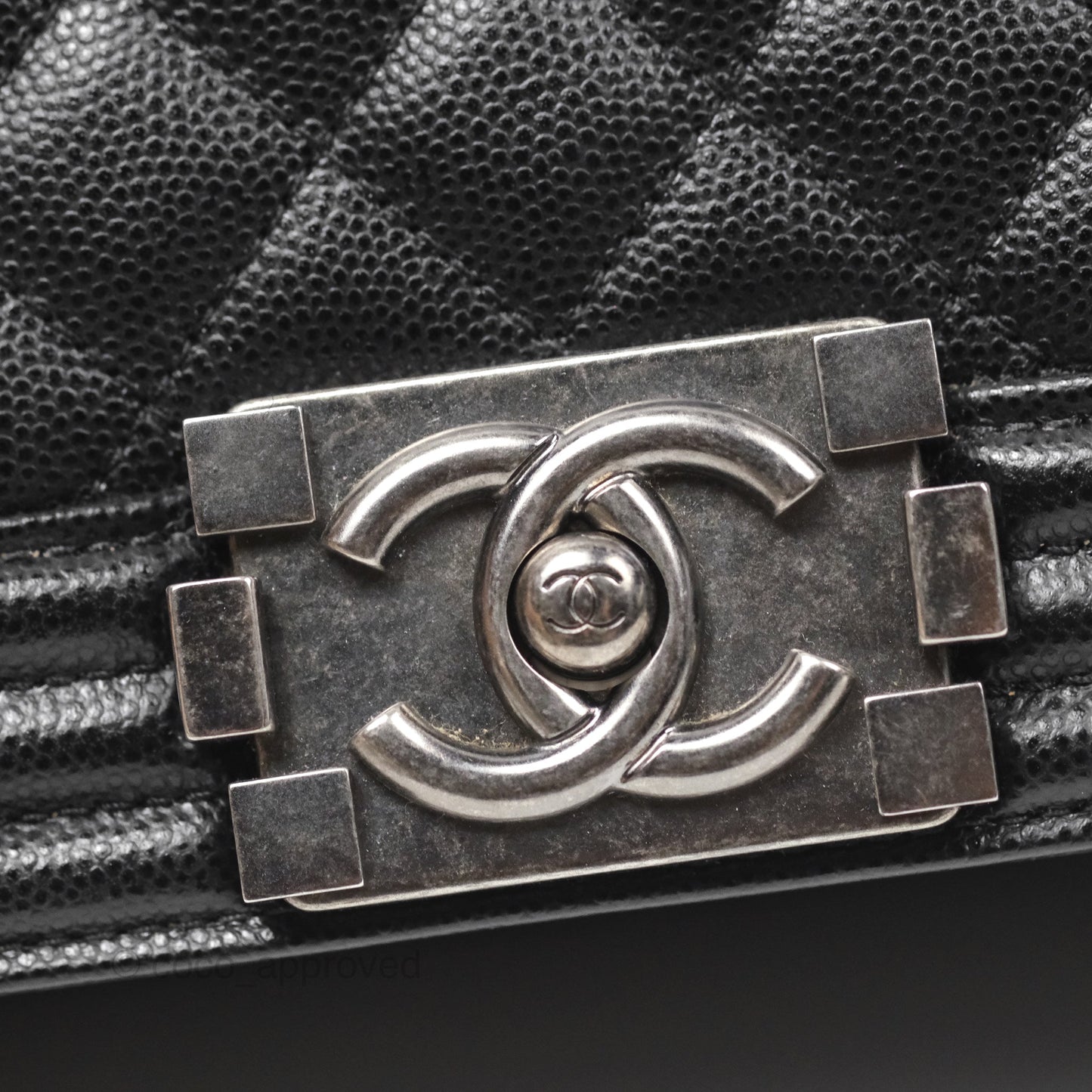 Chanel Medium Boy Quilted Black Caviar Ruthenium Hardware