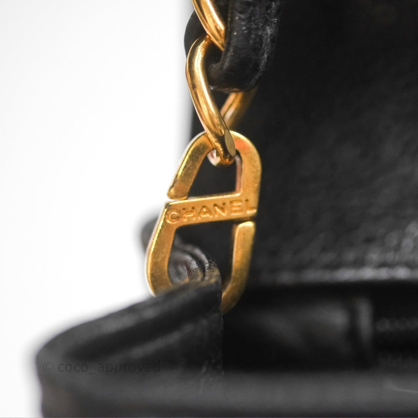 Chanel Small Vintage Quilted Classic Diana Flap Bag Black Caviar 24K Gold Hardware
