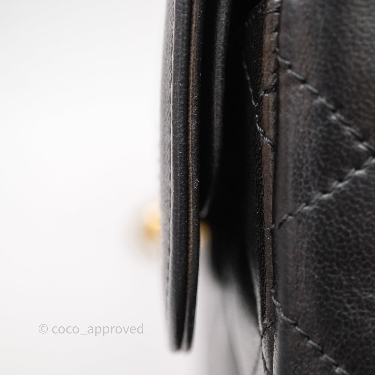 Chanel Quilted Vintage Flap Bag Lambskin Black 24K Gold Hardware