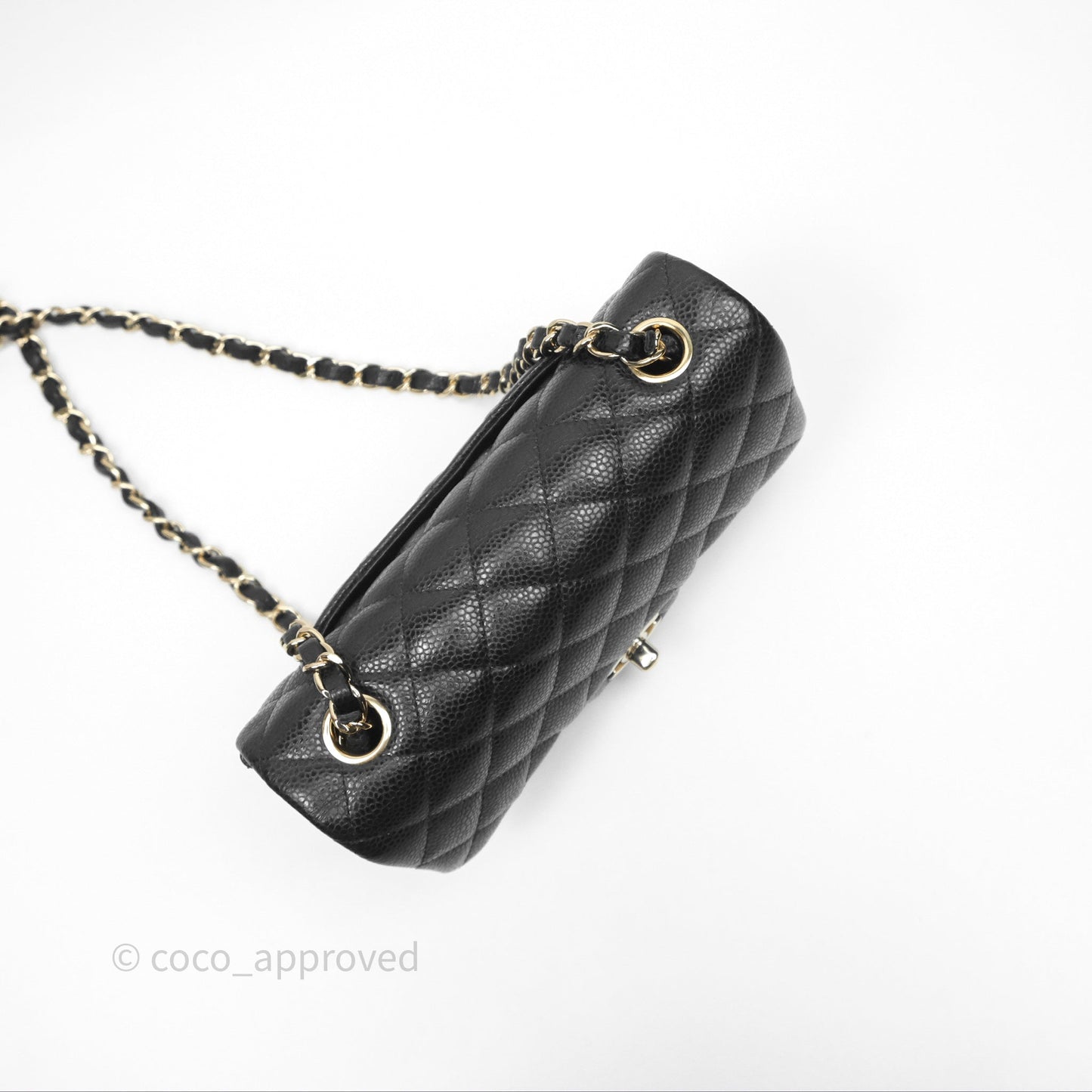 Chanel Quilted Mini Rectangular Black Caviar Gold Hardware