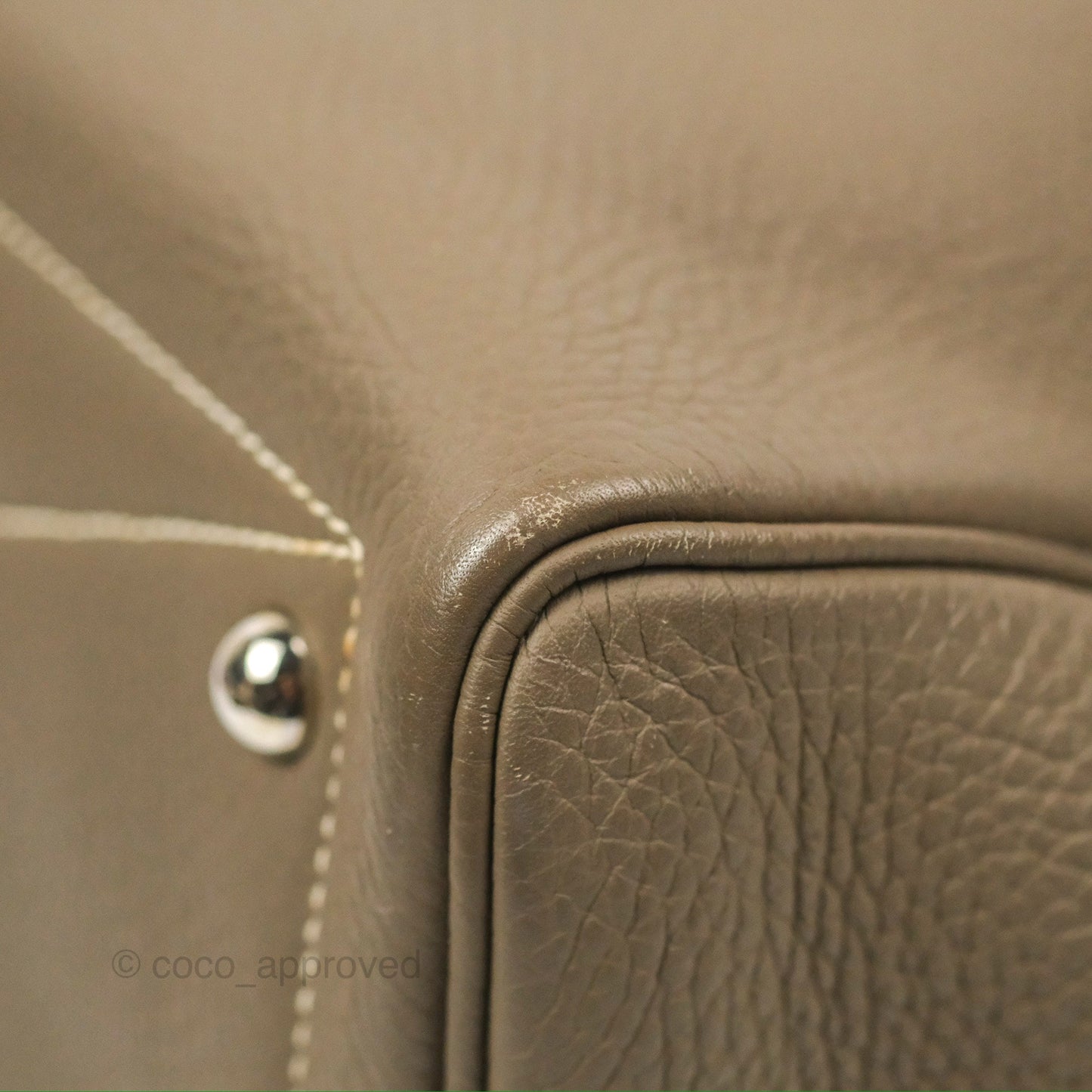 Hermes Victoria II 35 Bag Etoupe Clemence Palladium Hardware