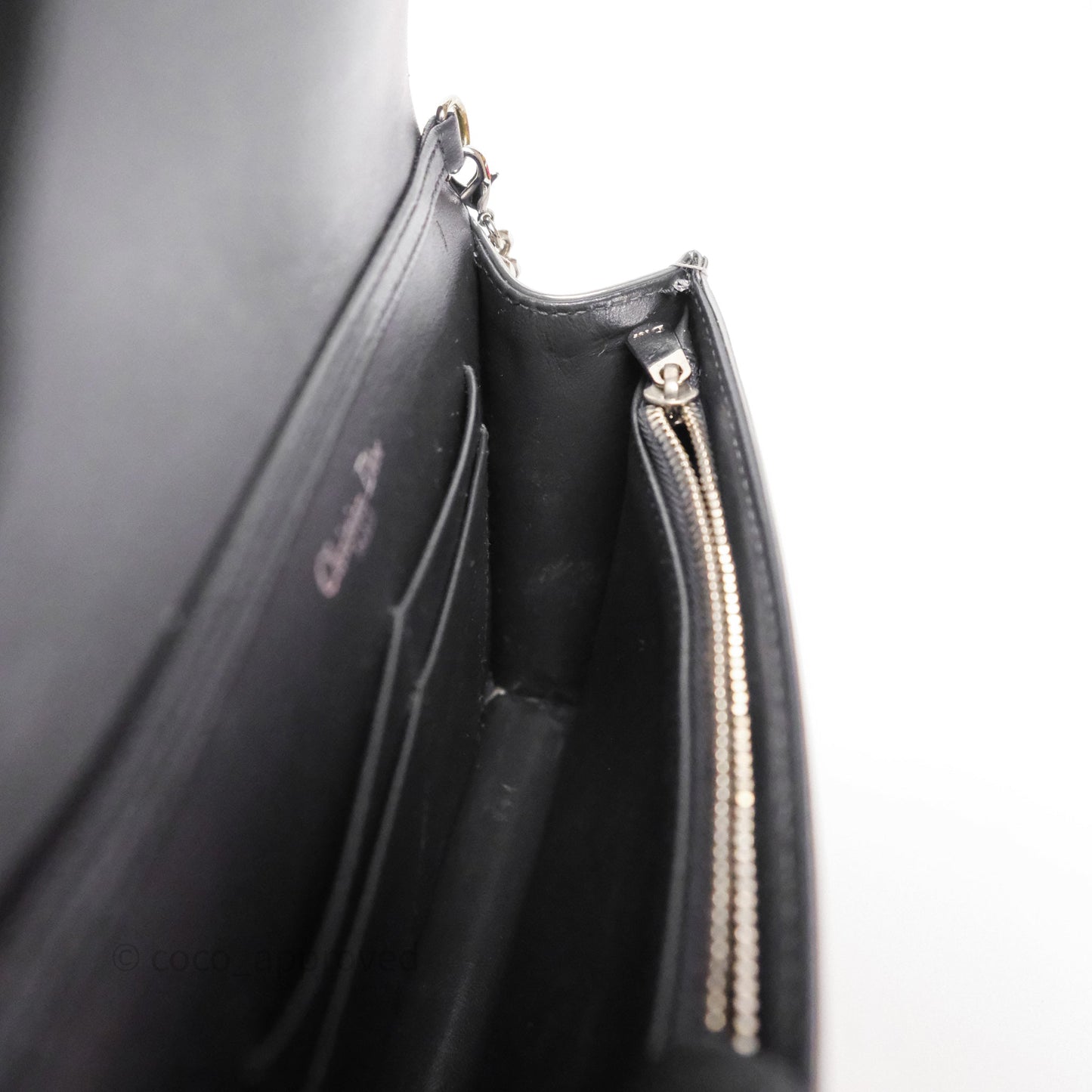 Christian Dior Diorama Wallet on Chain Metallic Silver