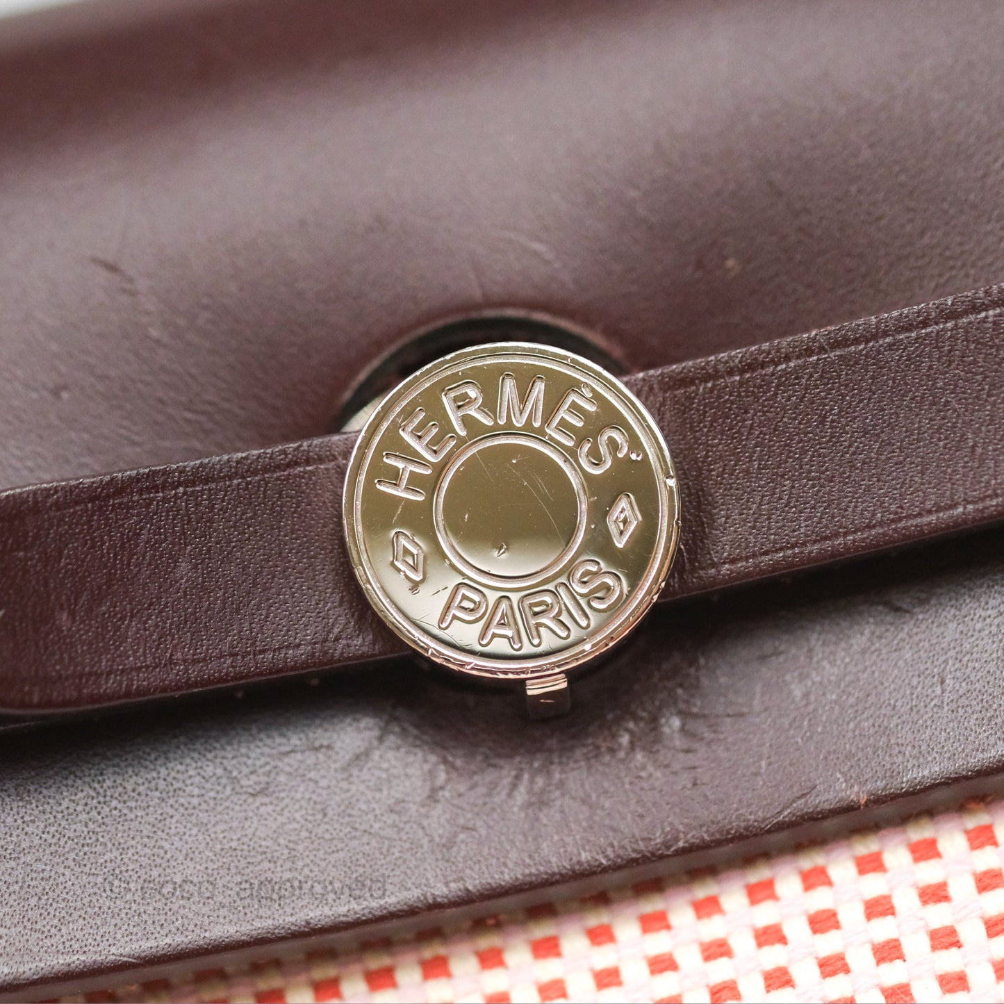 Hermès Herbag Retourne Zip 31 Ecru/Brique/Mauve Pale/Rouge Sellier Canvas Palladium Hardware