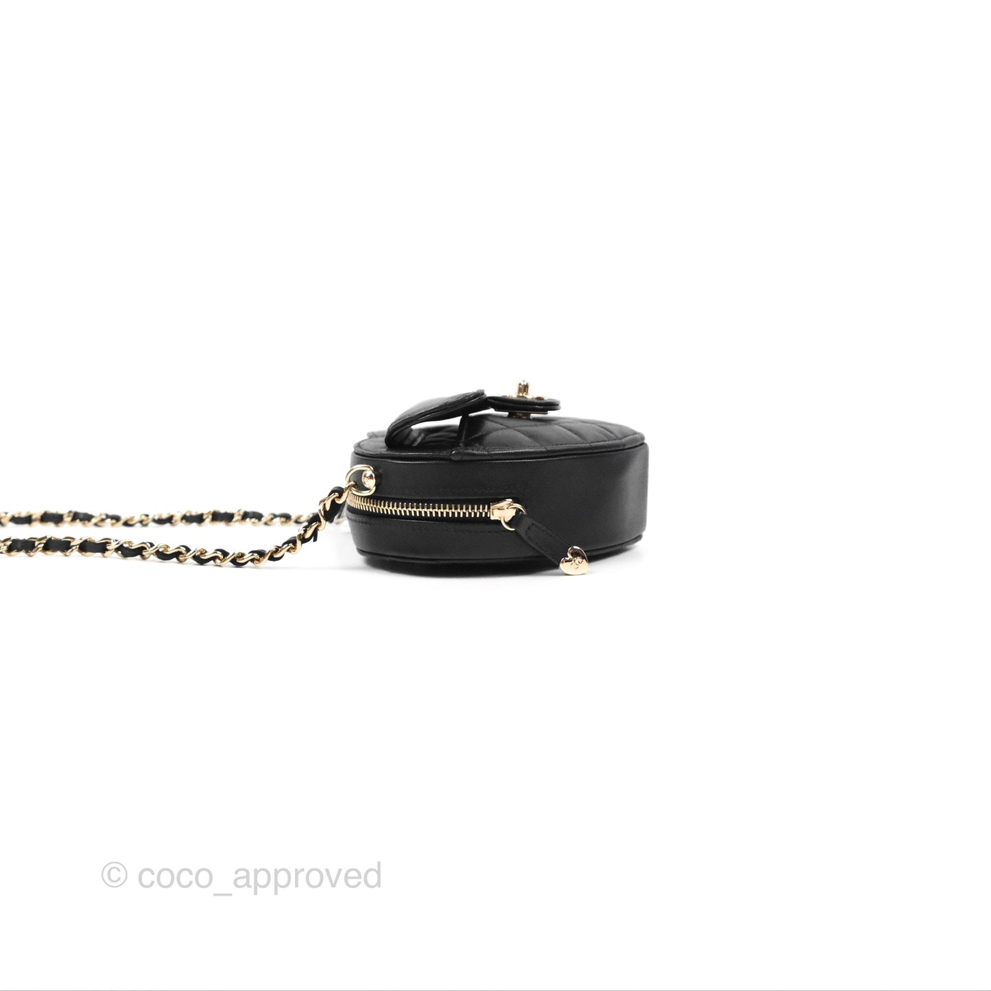 Chanel Small Heart Bag Black Lambskin Gold Hardware 22S