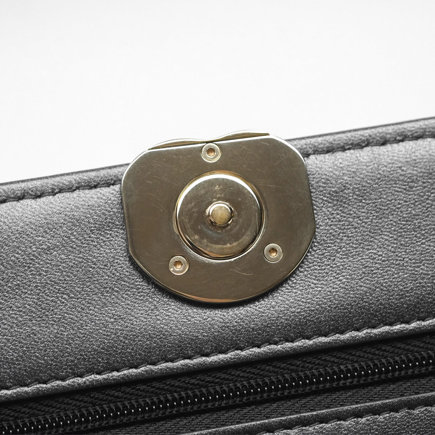 Chanel Wallet On Chain WOC Iridescent Dark Grey Lambskin Gold Hardware
