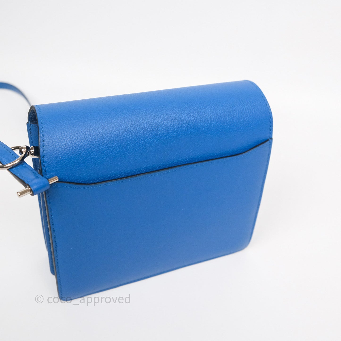 Hermès Roulis Mini 18 Blue Zellige I7 Evercolor Palladium Hardware