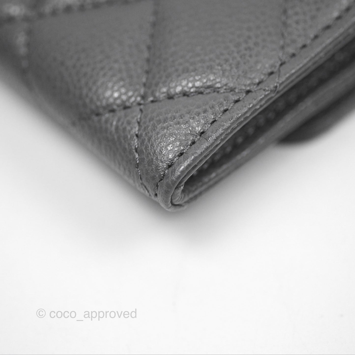 Chanel Classic Flap Card Holder Dark Grey Caviar Gold Hardware