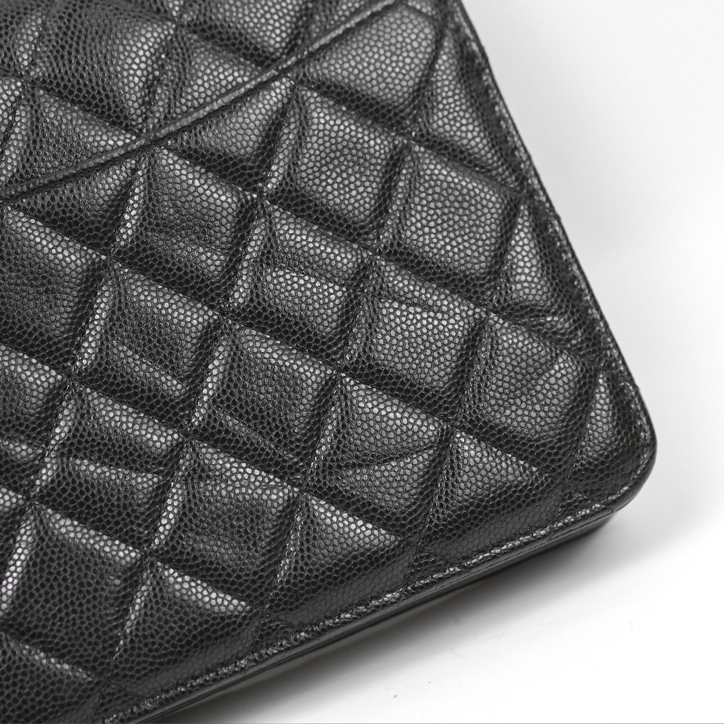 Chanel Square Flap WOC Black Caviar Gold Hardware
