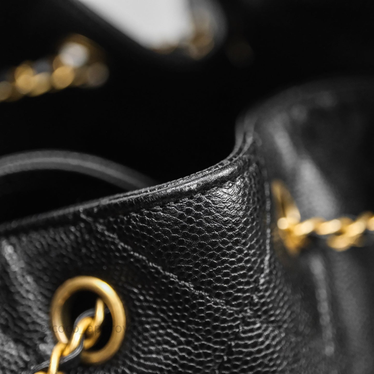 Chanel 25 Medium Black Caviar Aged Gold Hardware