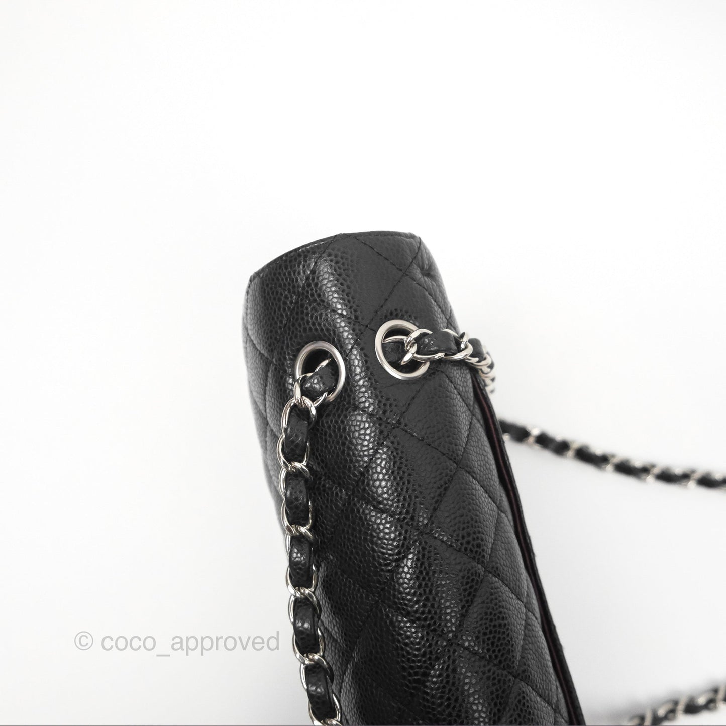 Chanel Classic M/L Medium Flap Quilted Black Caviar Silver Hardware