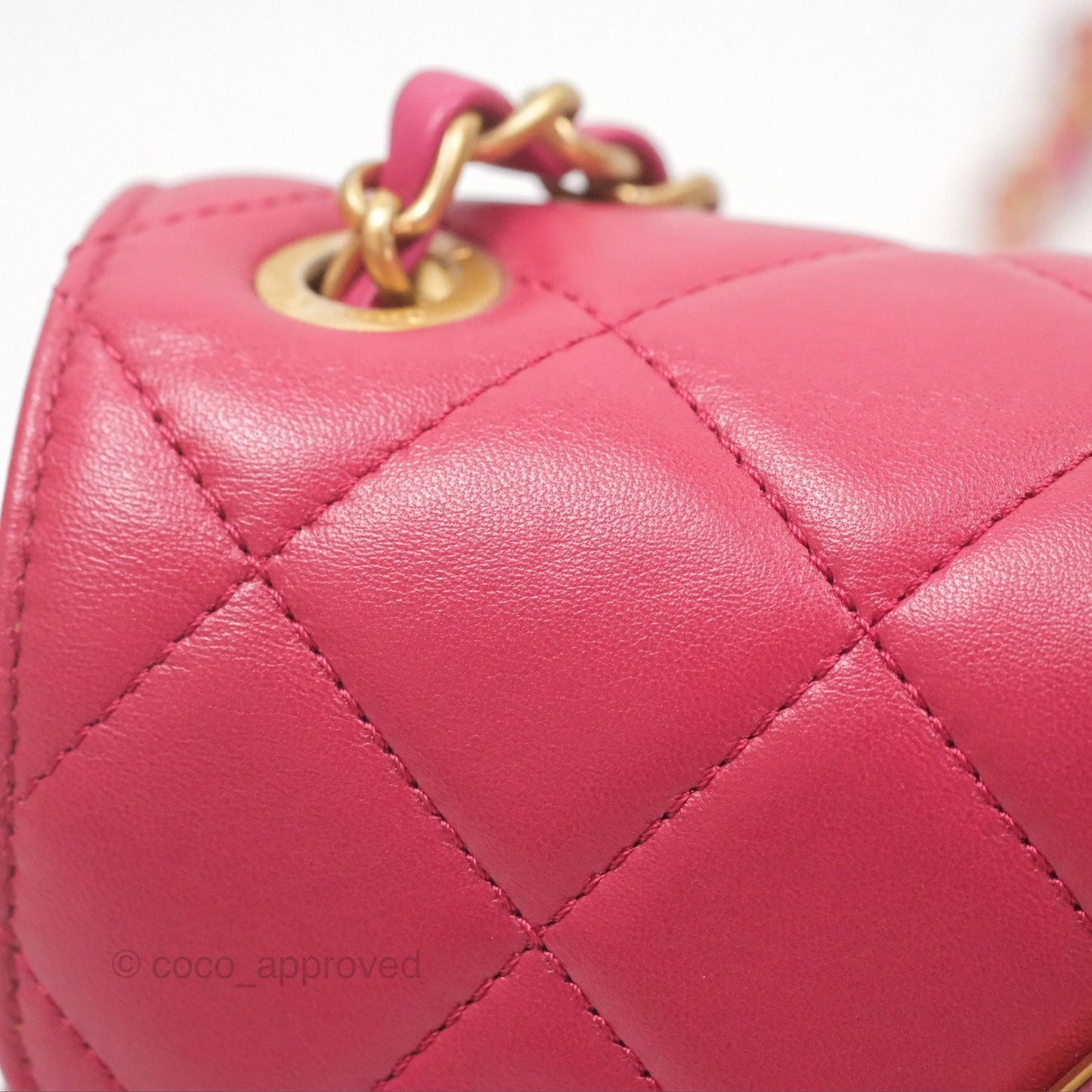 Chanel Diamond Lock CC Flap Bag Pink Lambskin Gold Hardware
