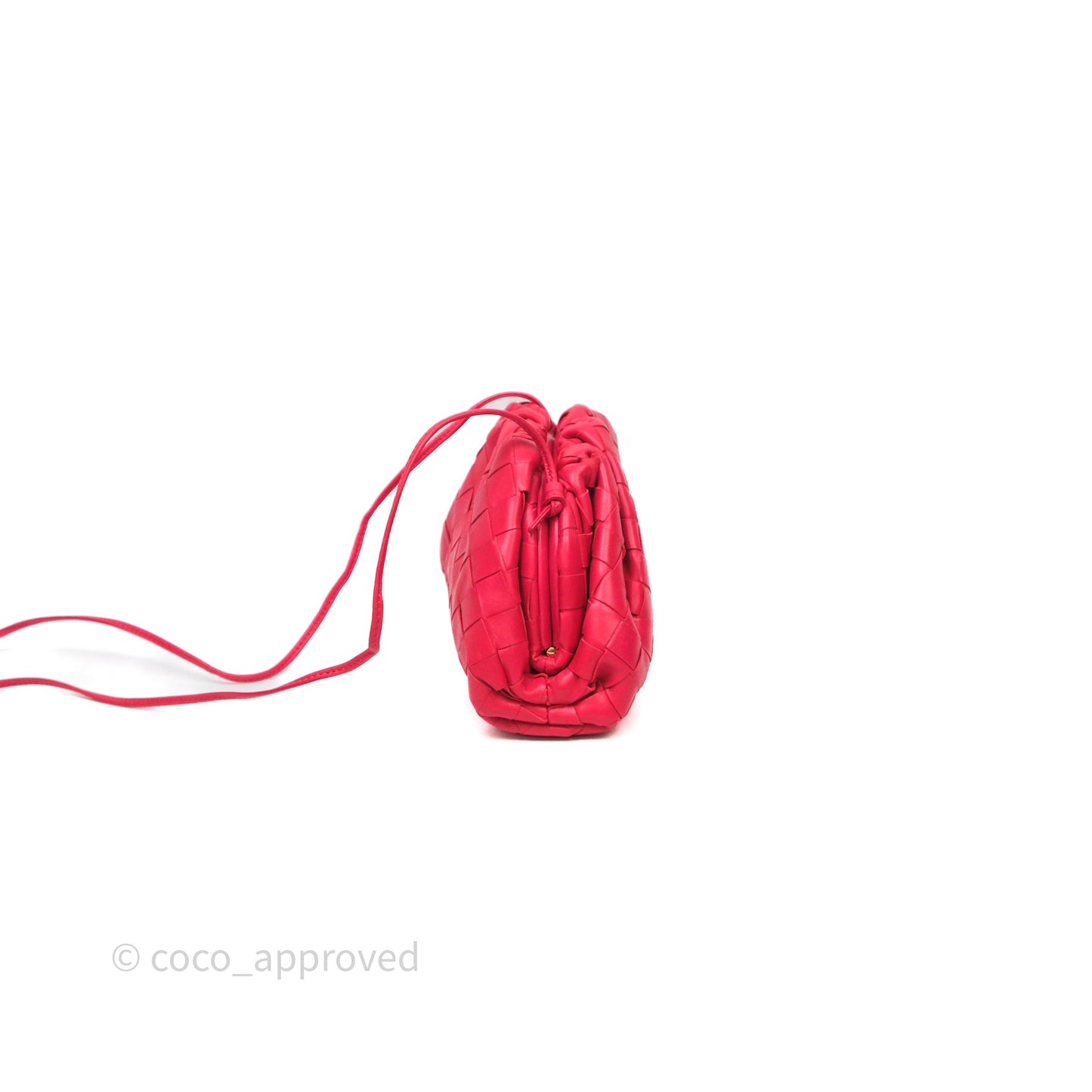 Bottega Veneta Mini Pouch Red Intrecciato Lambskin