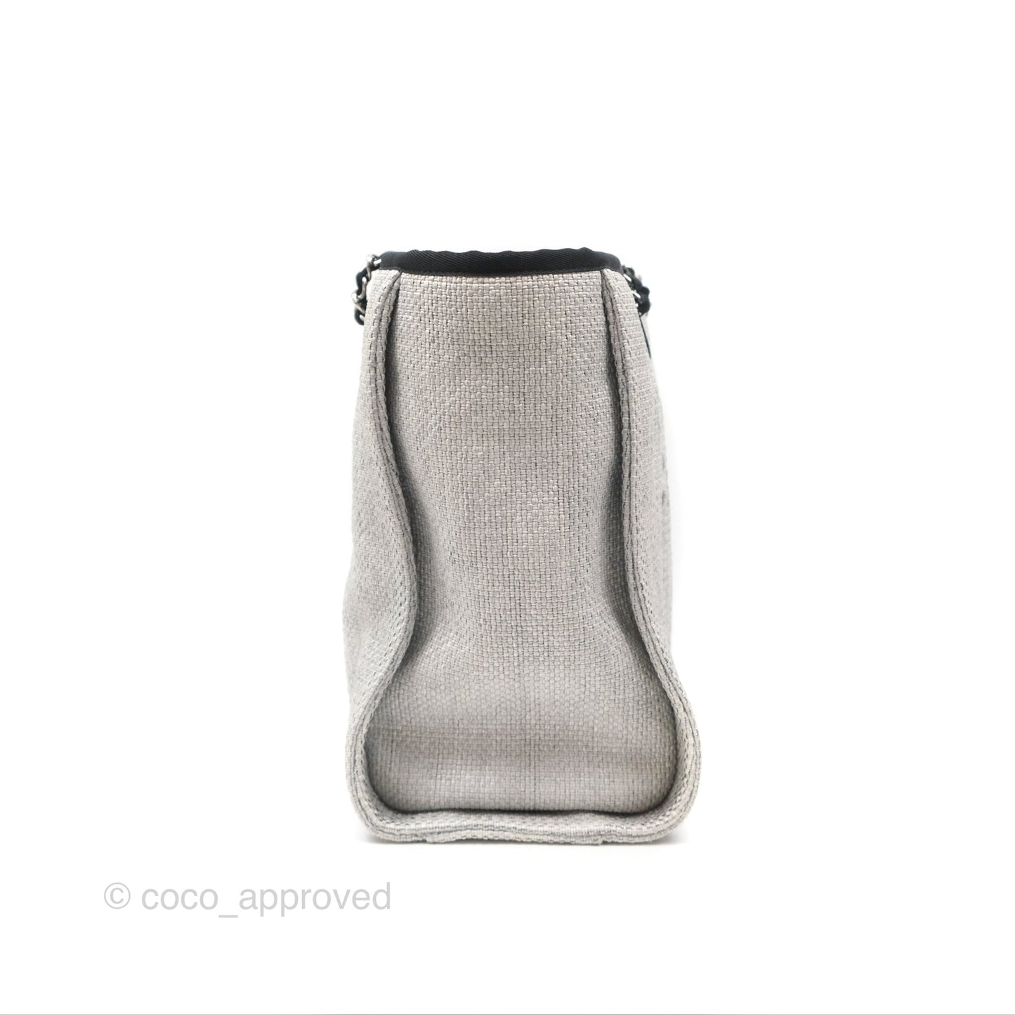 Chanel Medium Deauville Tote Light Grey Canvas