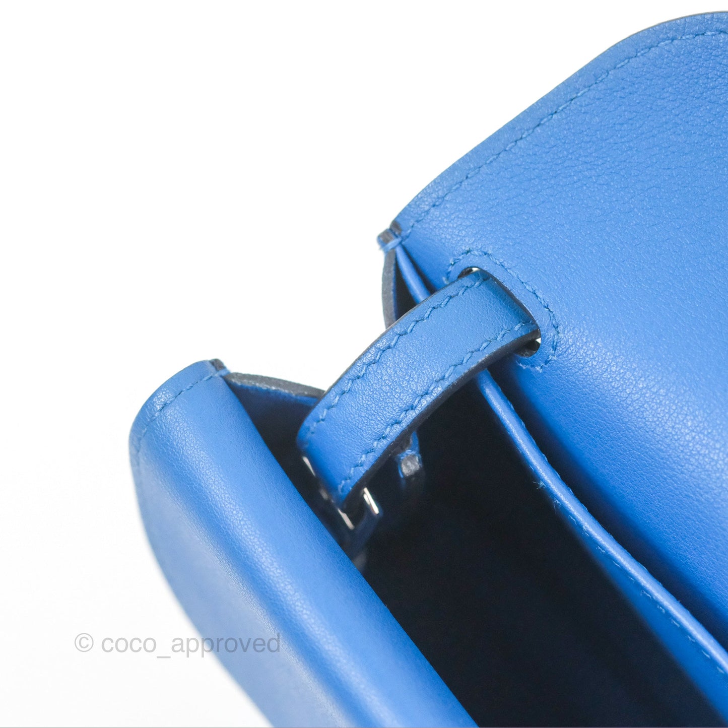 Hermès Halzan 22 Mini Bleu Zellige Swift Palladium Hardware