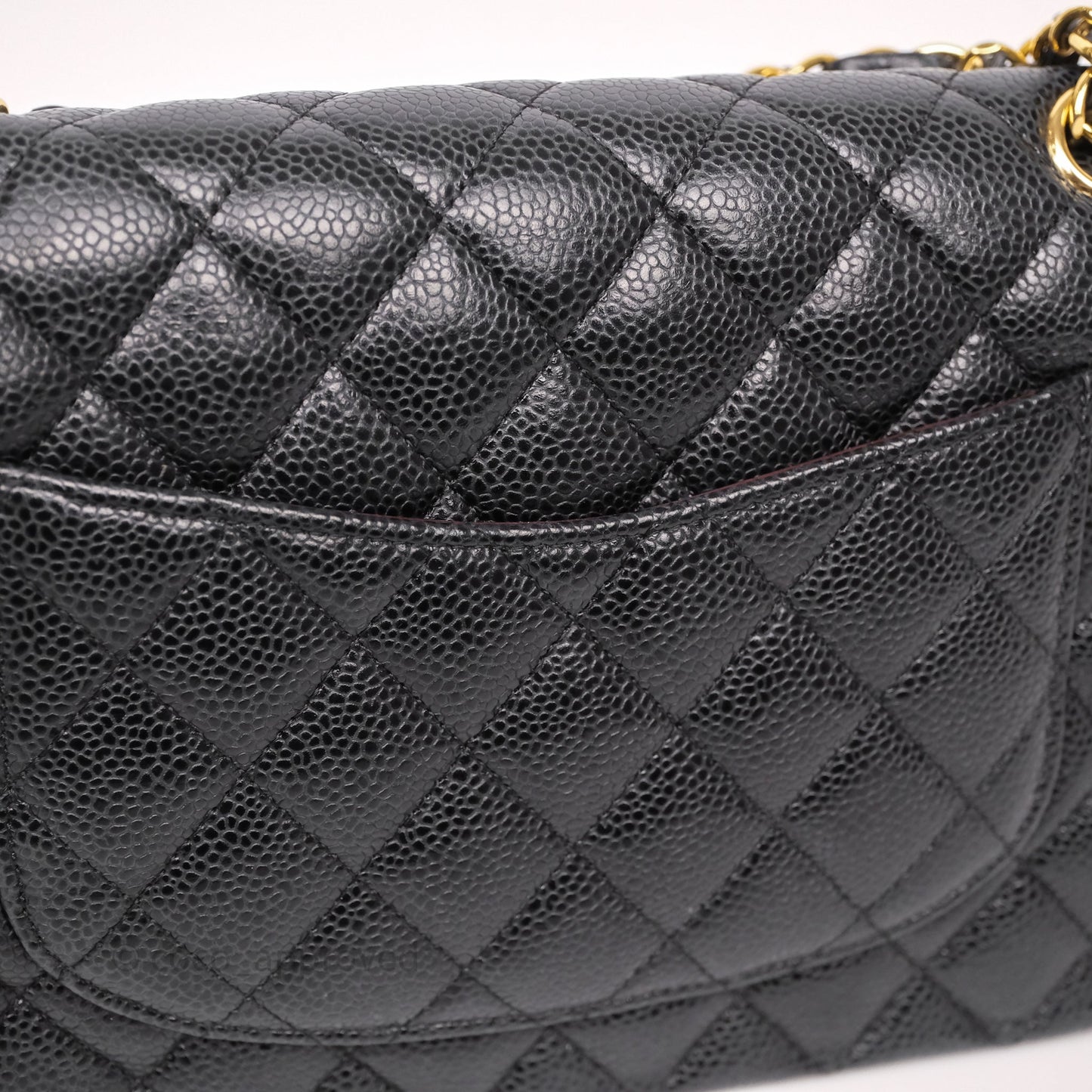 Chanel Classic M/L Medium Flap Quilted Black Caviar Gold Hardware