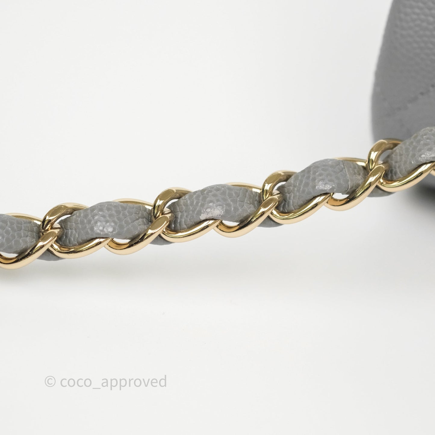 Chanel Small Classic Flap Quilted Grey Caviar Gold Hardware