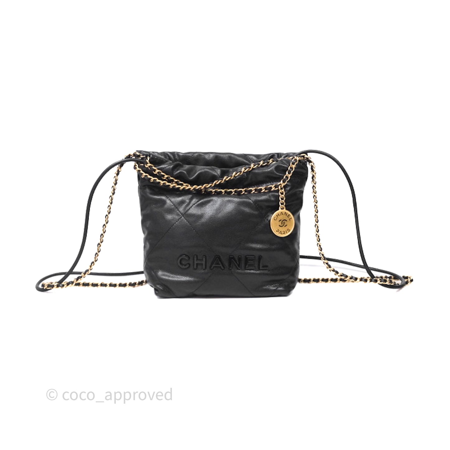 Chanel 22 Mini Black Caviar Aged Gold Hardware