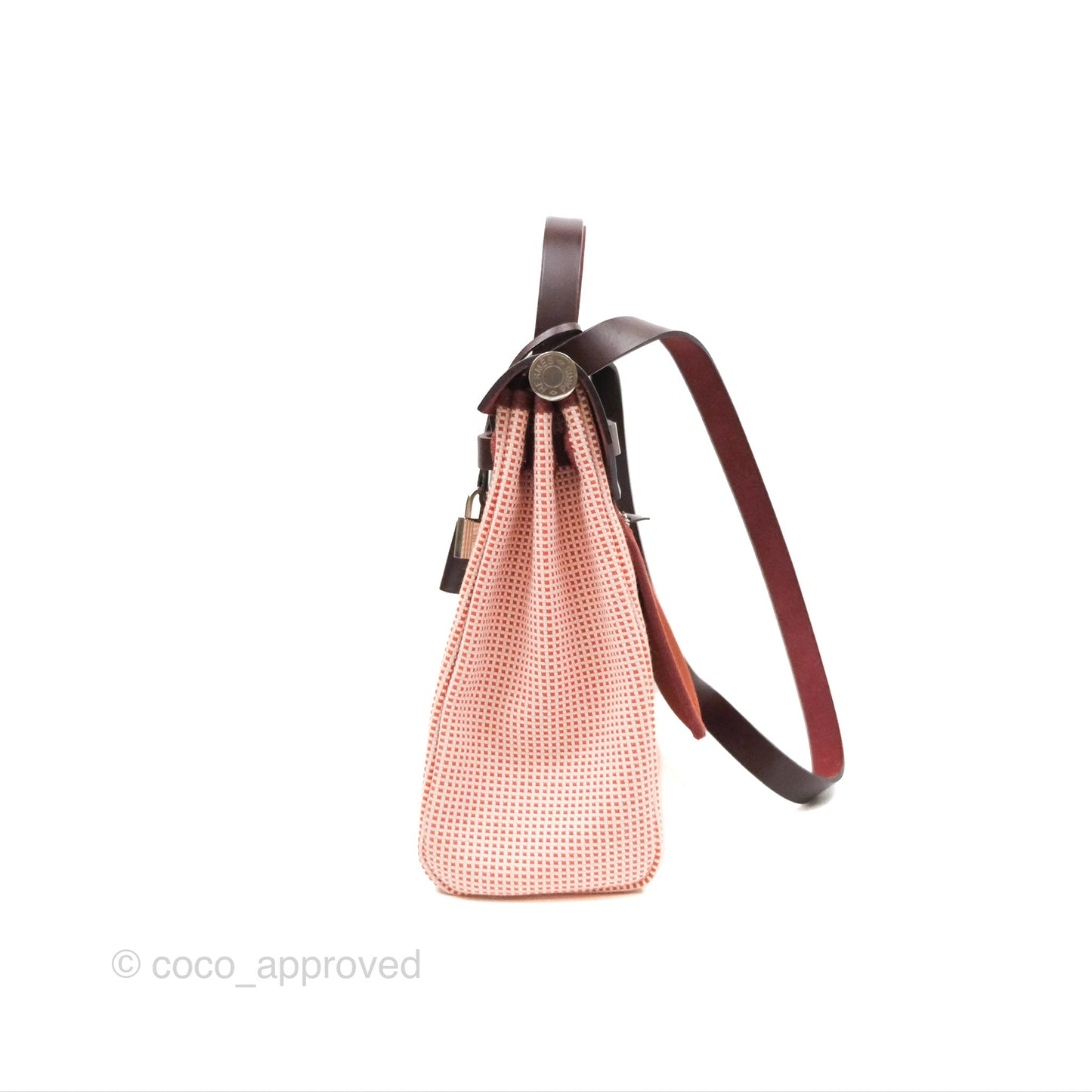 Hermès Herbag Retourne Zip 31 Ecru/Brique/Mauve Pale/Rouge Sellier Canvas Palladium Hardware