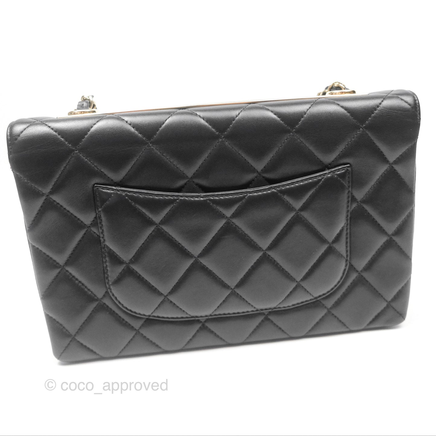 Chanel Trendy CC Flap Clutch Bag Black Lambskin Gold Hardware