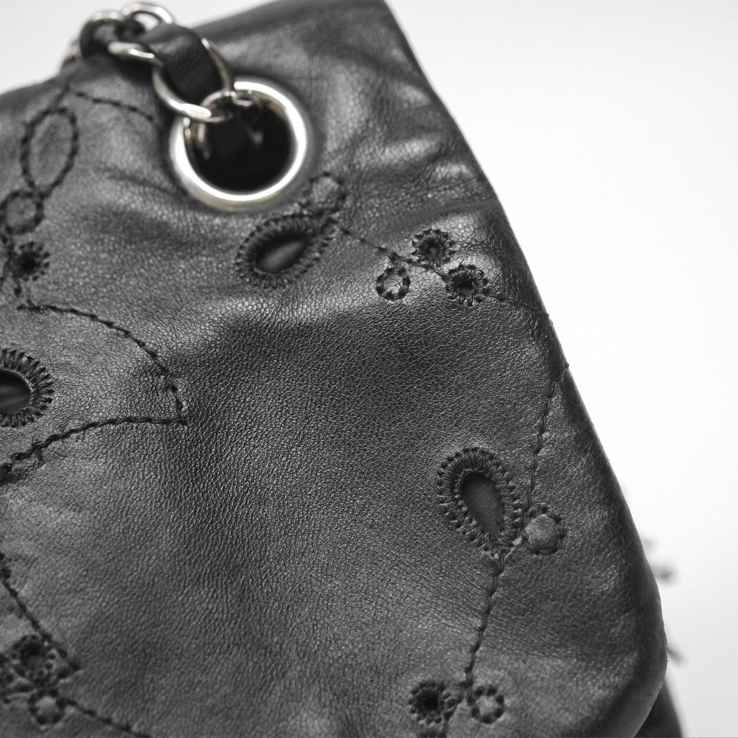 Chanel Embroidered Butterfly Flap Black Lambskin Ruthenium Hardware
