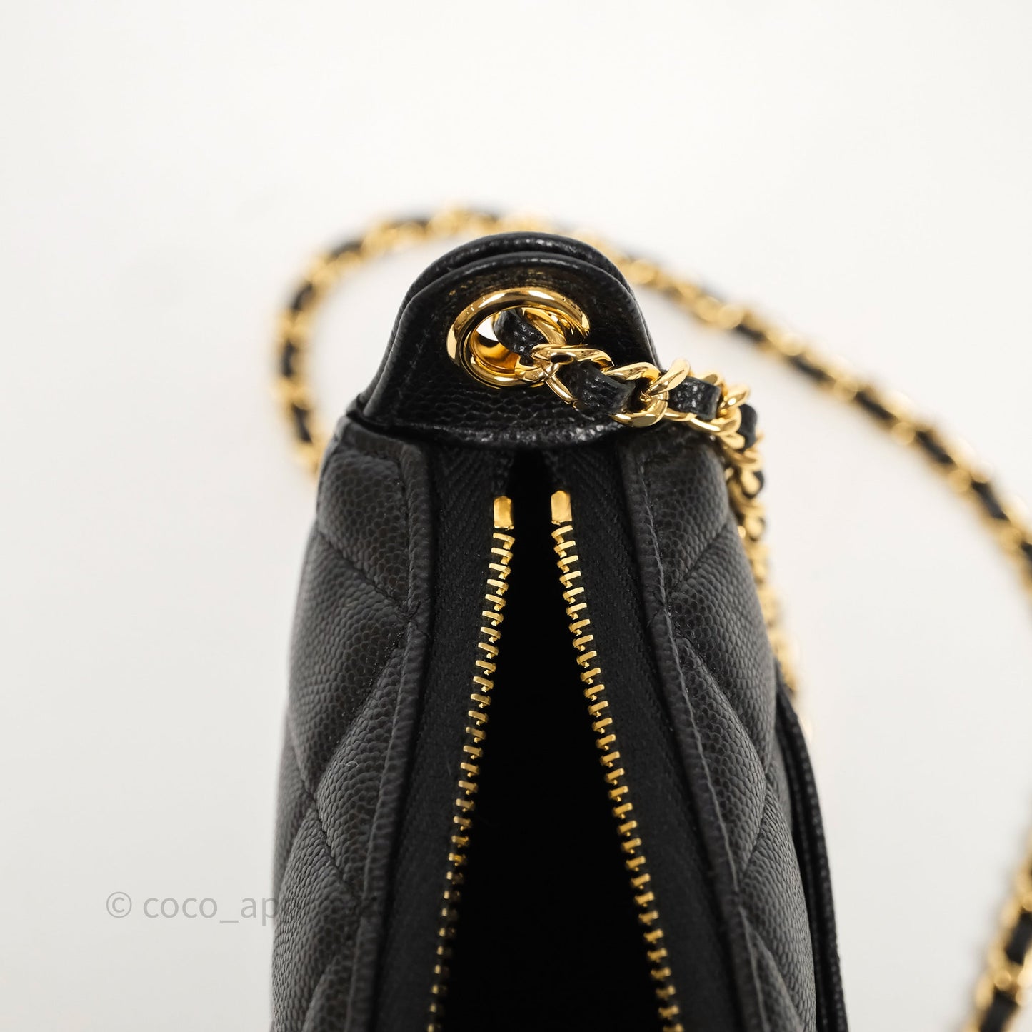 Chanel Clutch on Chain Black Caviar Gold Hardware 25A
