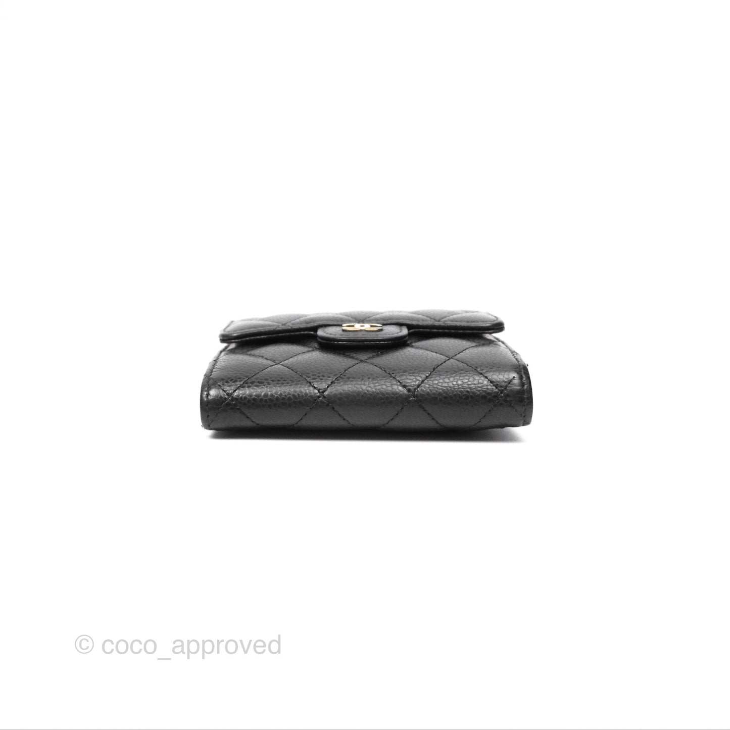 Chanel Classic Short Flap Wallet Black Caviar Gold Hardware