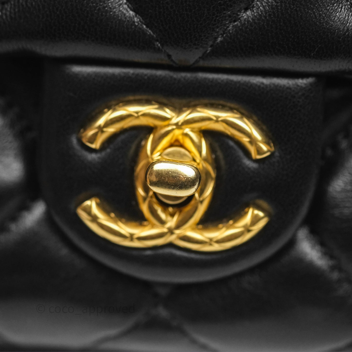 Chanel Small All Slide Adjustable Chain Flap Bag Black Lambskin Aged Gold Hardware 22K