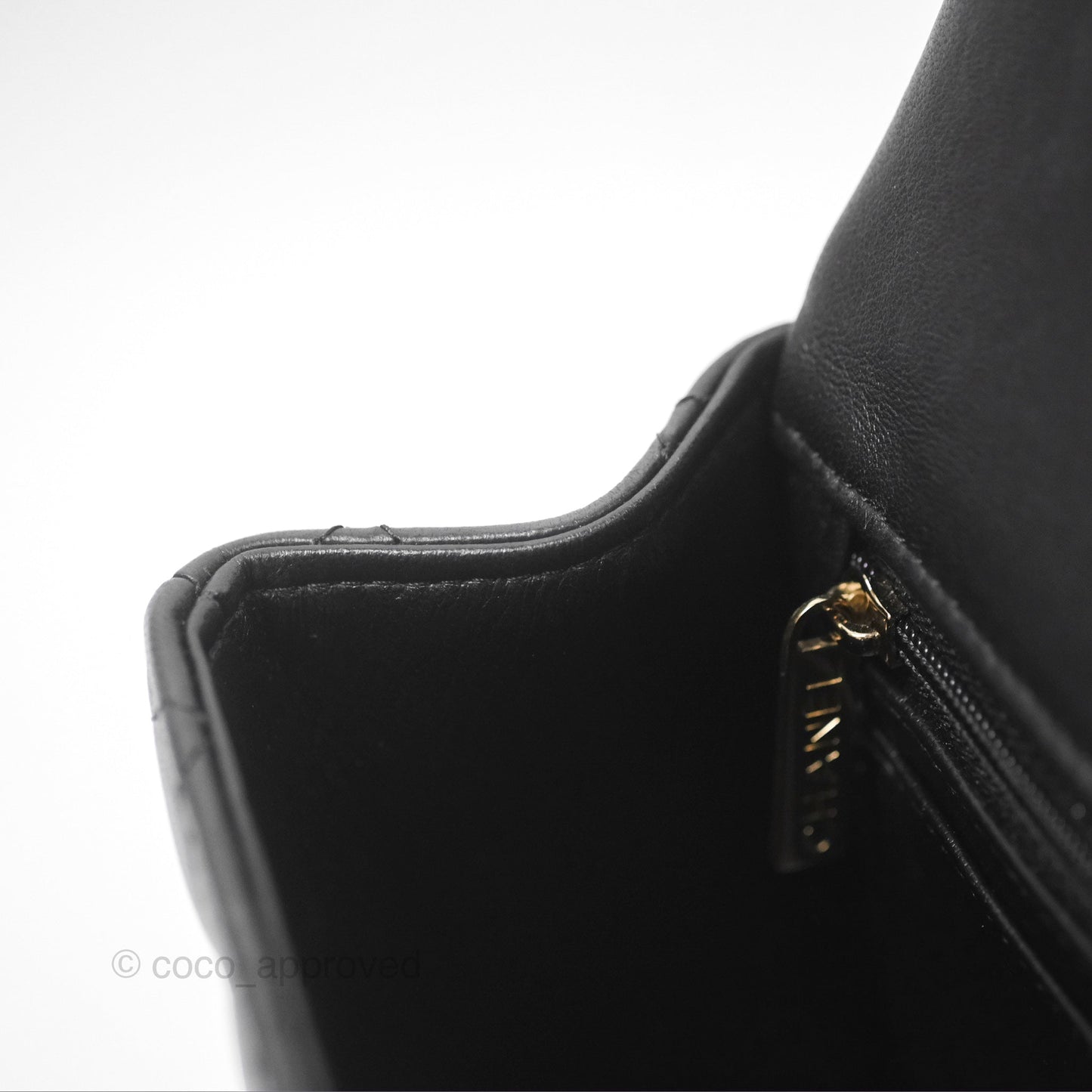 Chanel Top Handle Mini Rectangular Flap Black Lambskin Gold Hardware