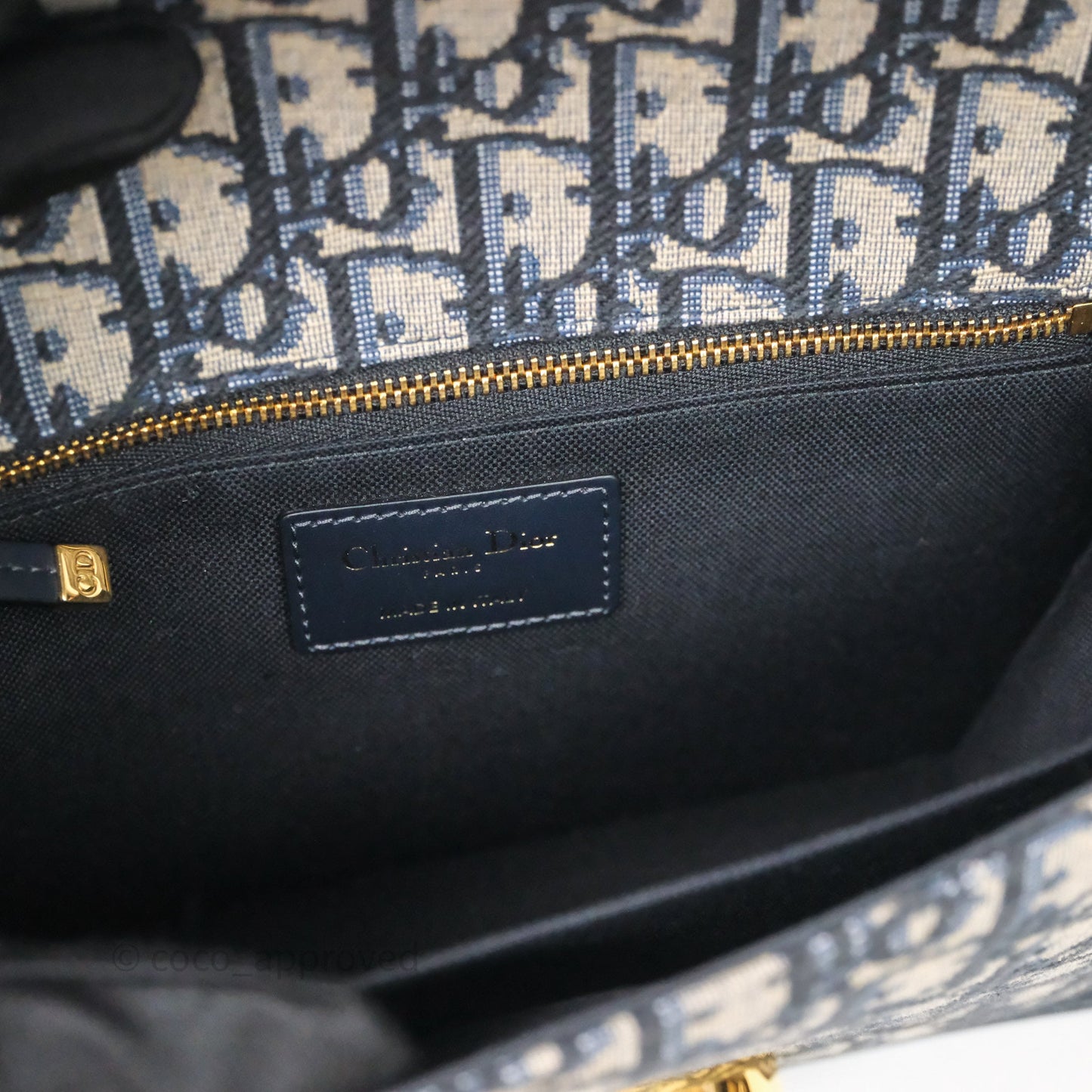 Christian Dior Small 30 Montaigne Bag Blue Dior Oblique Jacquard
