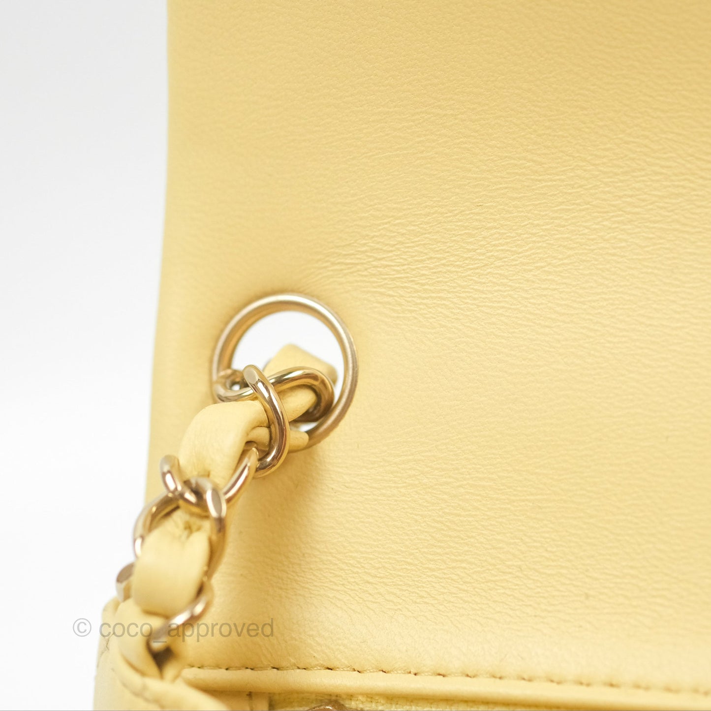 Chanel Mini Square Quilted Yellow Lambskin Gold Hardware