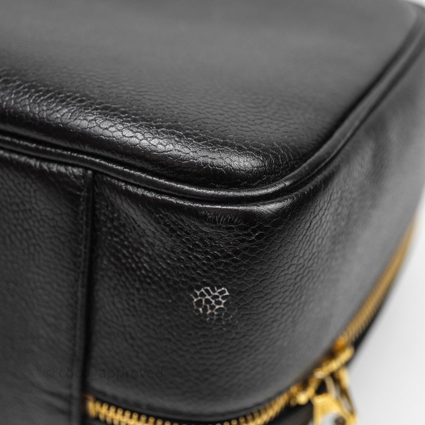 Chanel Vintage Timeless Vanity Case Caviar 24K Gold Hardware