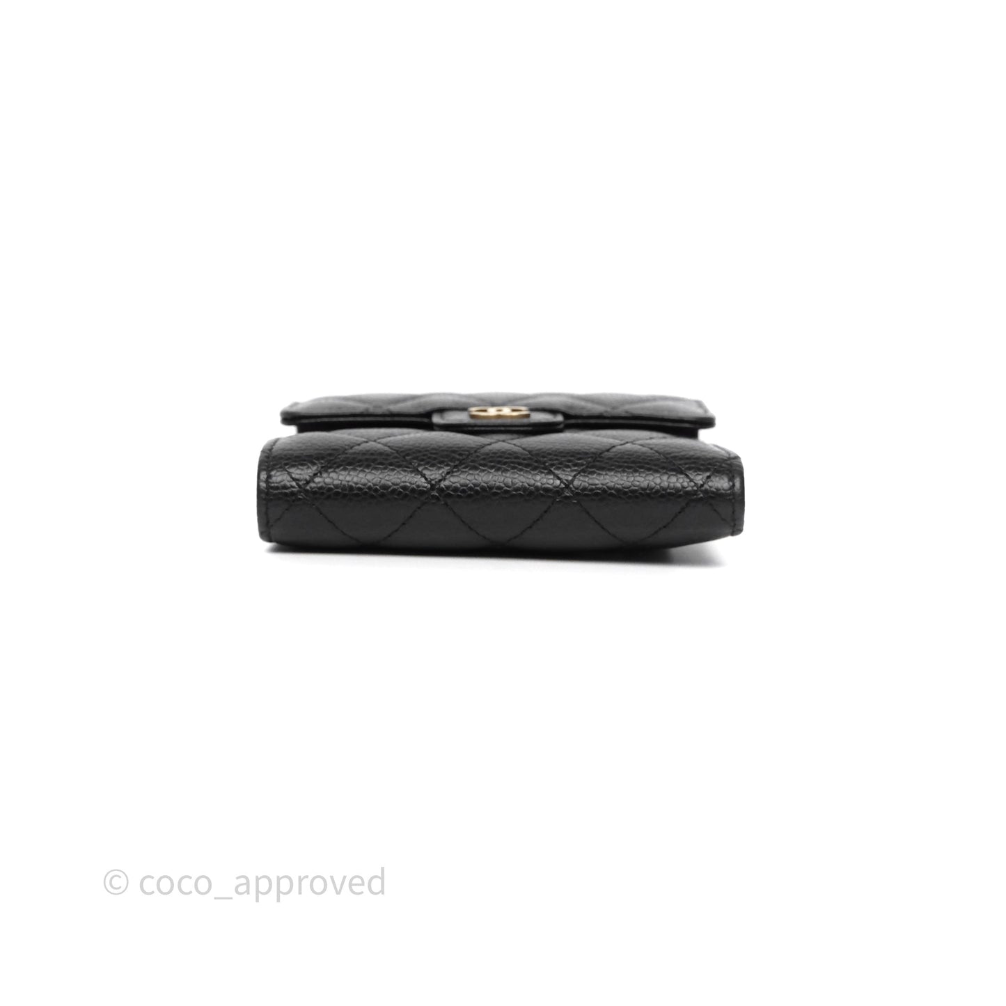 Chanel Classic Short Flap Wallet Black Caviar Gold Hardware