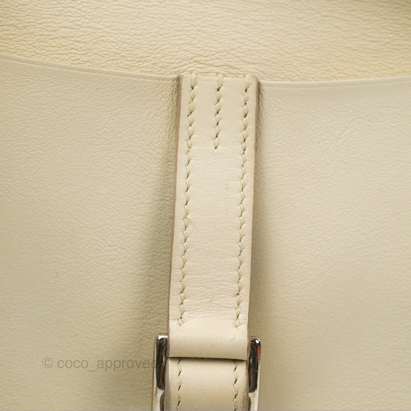 Hermès Halzan 22 Mini Craie Swift Palladium Hardware