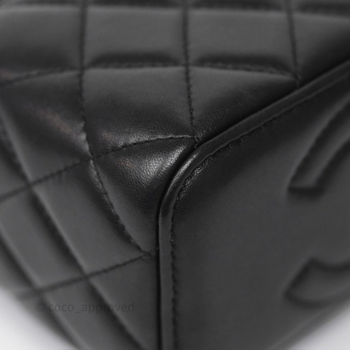 Chanel Crystals Top Handle Vanity Rectangular Black Lambskin Gold Hardware