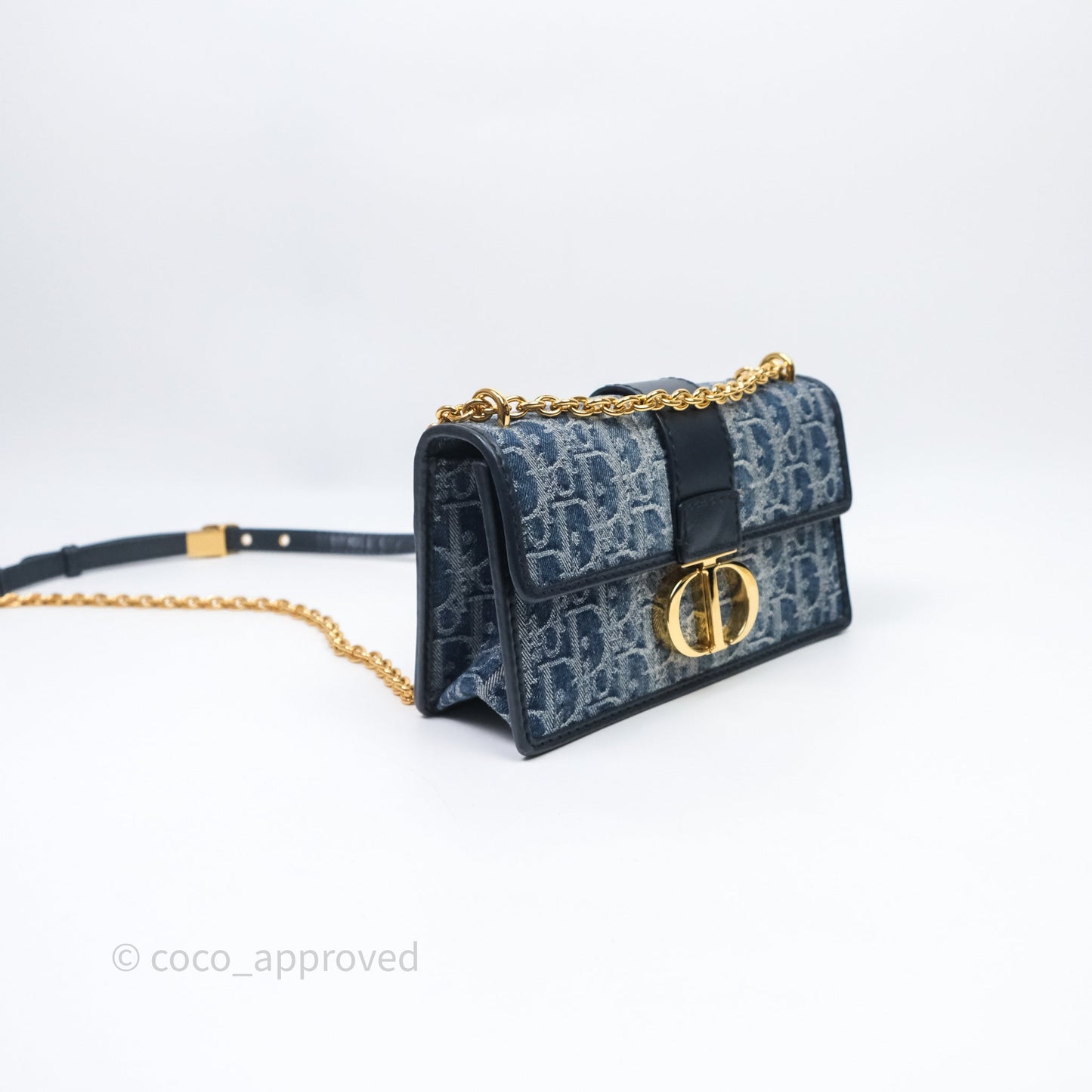 Christian Dior Montaigne East-West Bag Denim With Chain