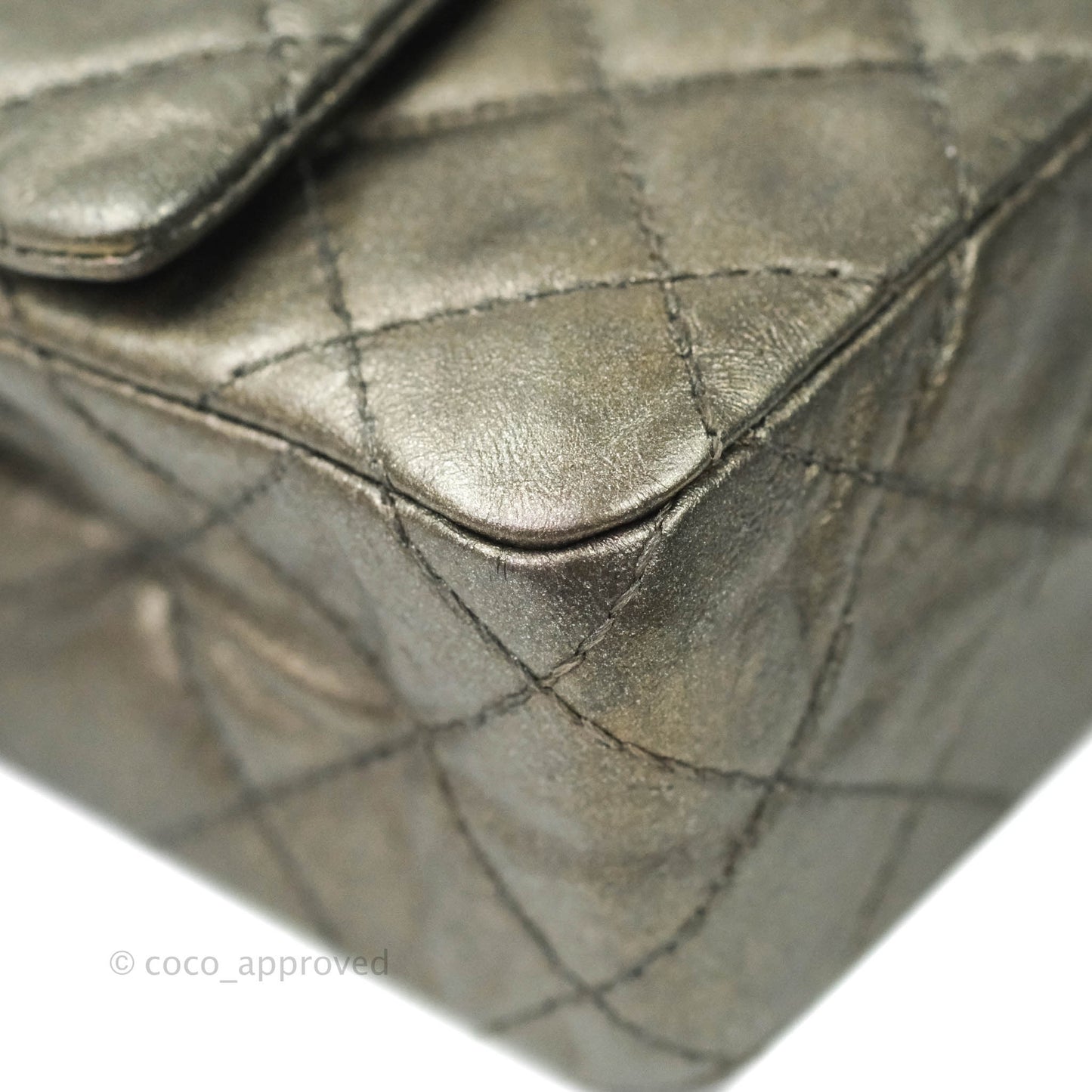 Chanel Quilted Reissue 226 Metallic Aged Calfskin Gun Metal Hardware