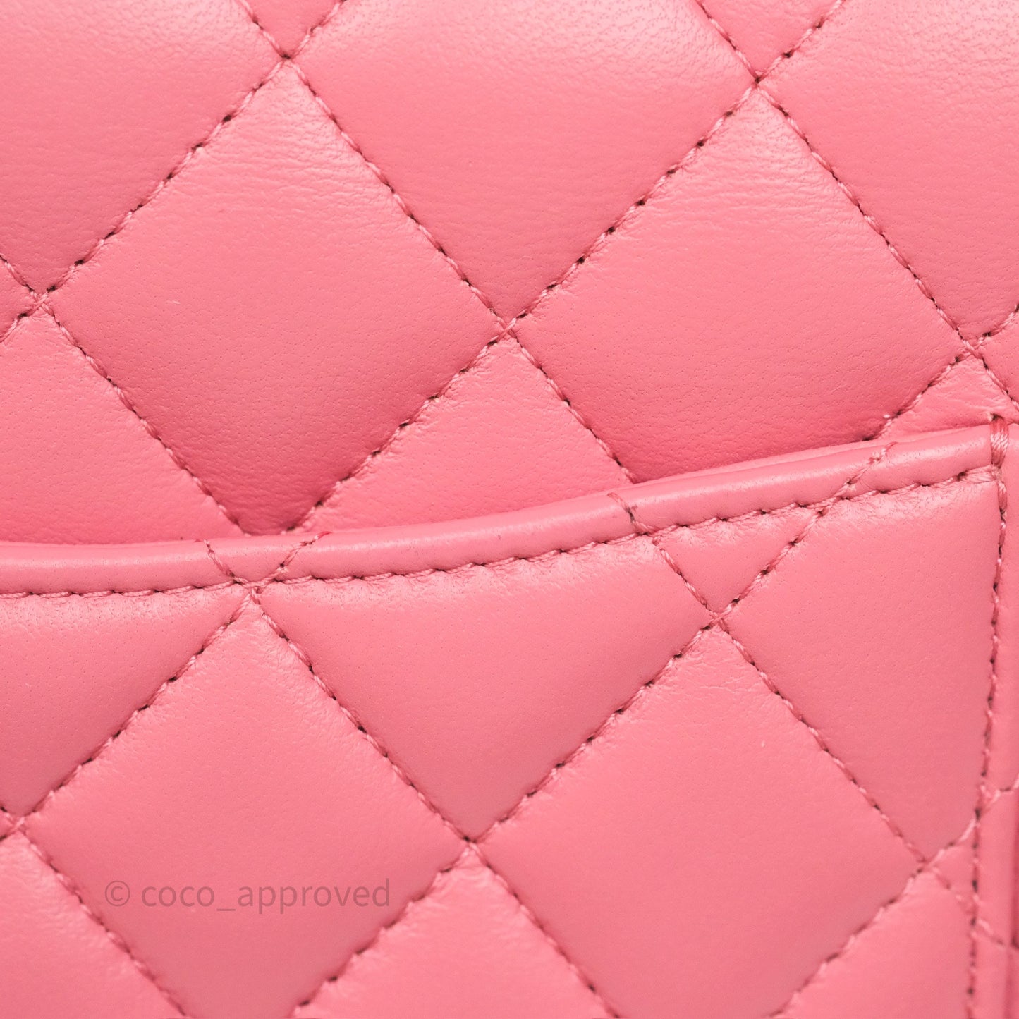Chanel Mini Square Flap Quilted Pink Lambskin Silver Hardware