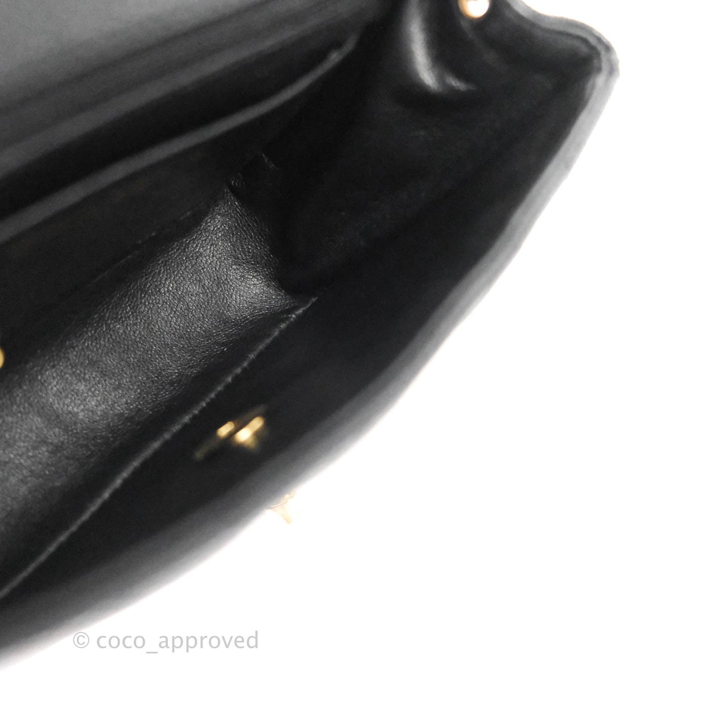 Chanel Quilted Vintage Mini Square Flap Black Caviar 24K Gold Hardware
