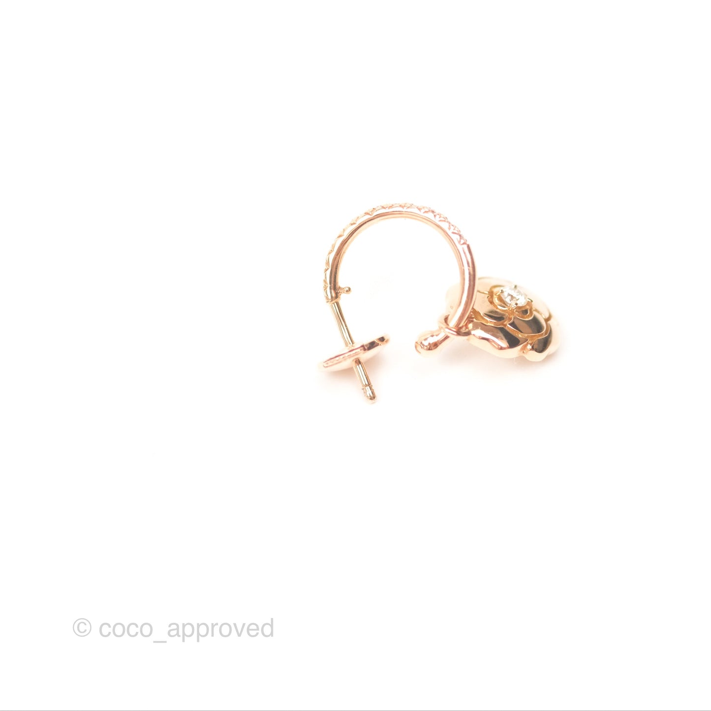 Chanel Extrait De Camelia Earrings 18K Rose Gold