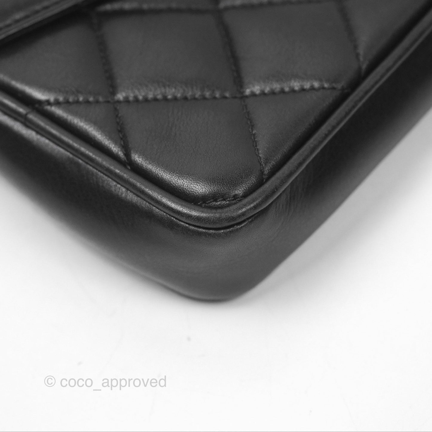 Chanel Vintage Belt Bag Quilted Black Lambskin 24K Gold Hardware