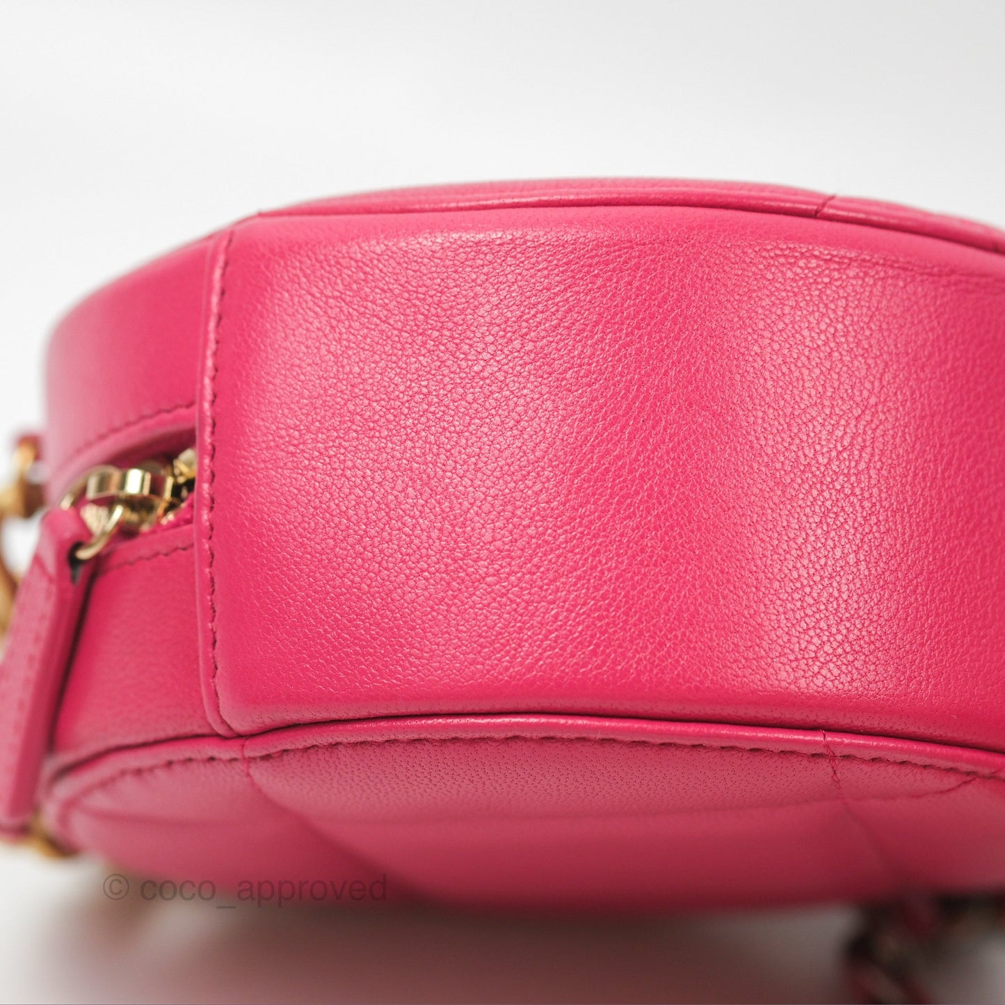 Chanel 19 Round Clutch With Chain Dark Pink Mixed Hardware