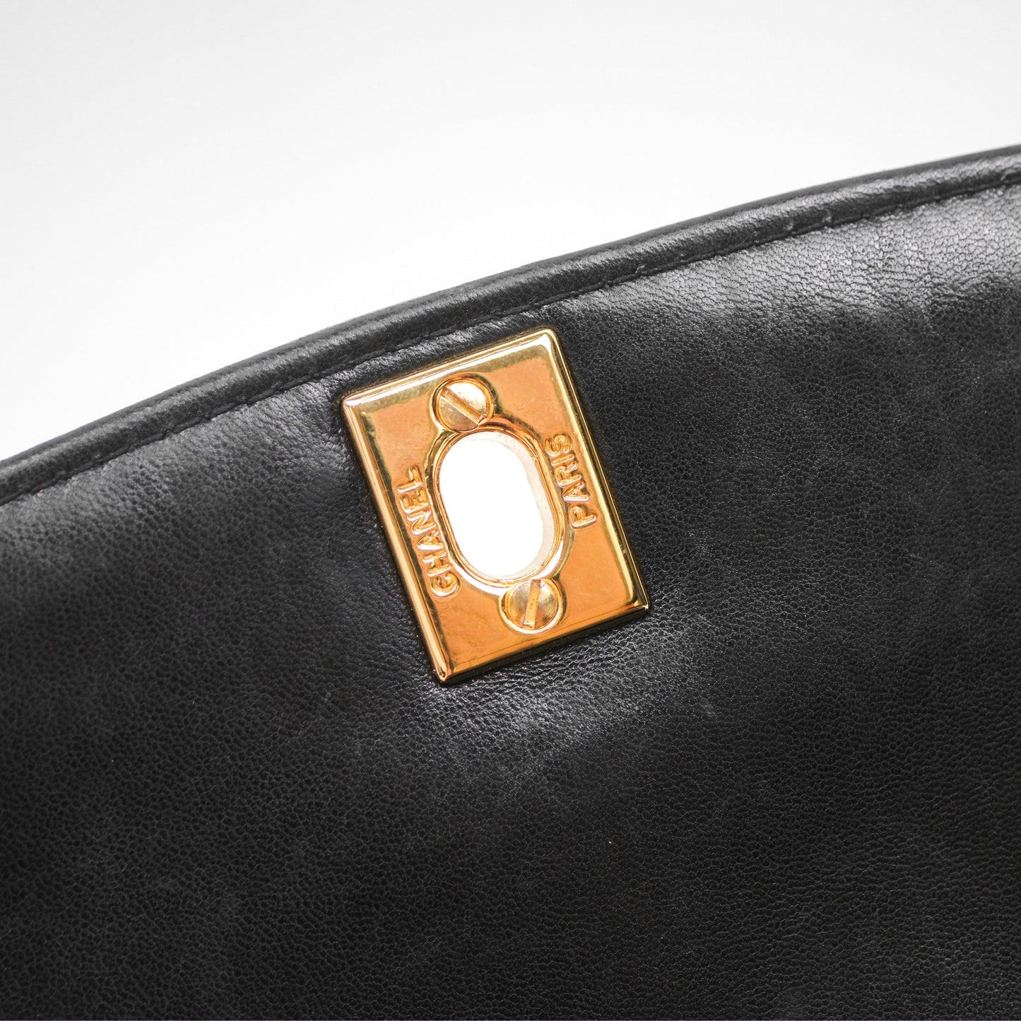 Chanel Vintage Medium Classic Diana Flap Bag Black Lambskin 24K Gold Hardware