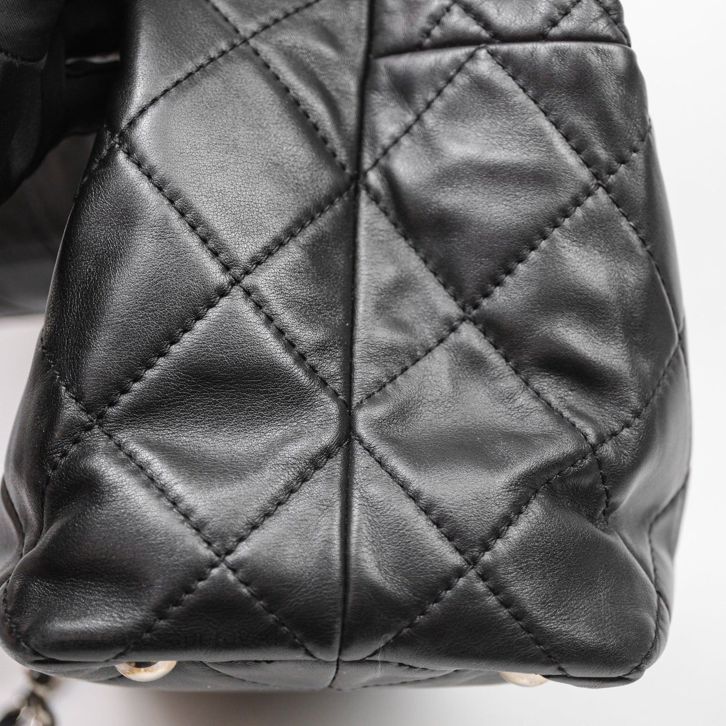Chanel In The Business Tote Bag Black Calfskin Silver Hardware