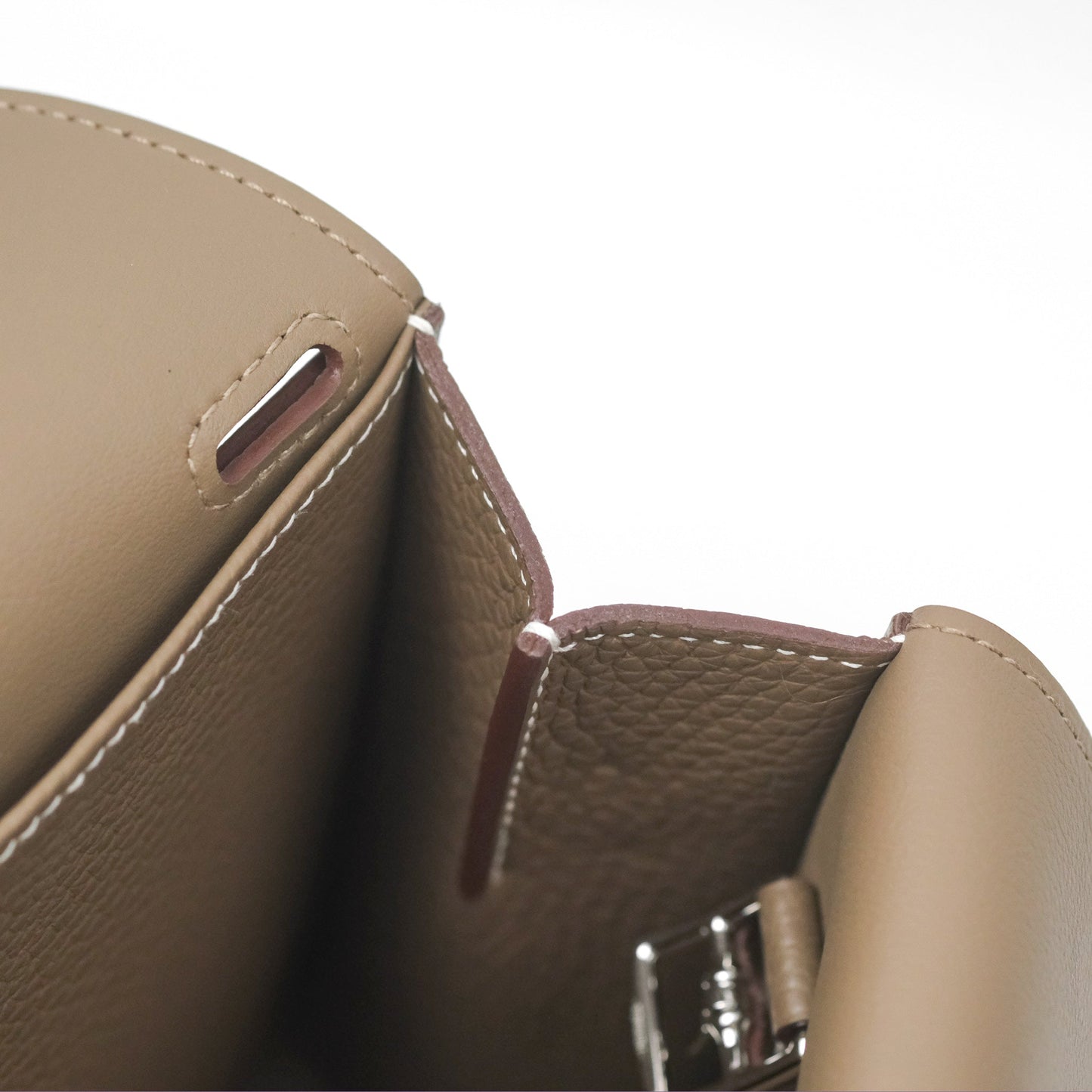 Hermès Halzan 25 Etoupe Clemence Palladium Hardware