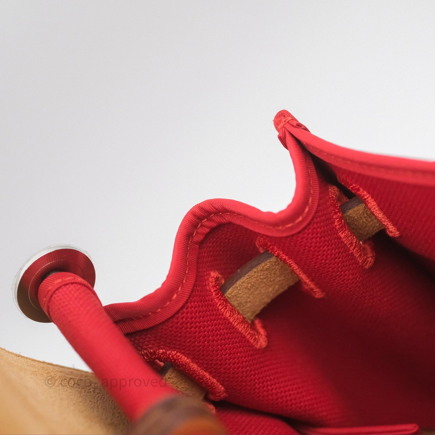 Hermès Herbag Zip 31 Red/Natural Canvas Palladium Hardware