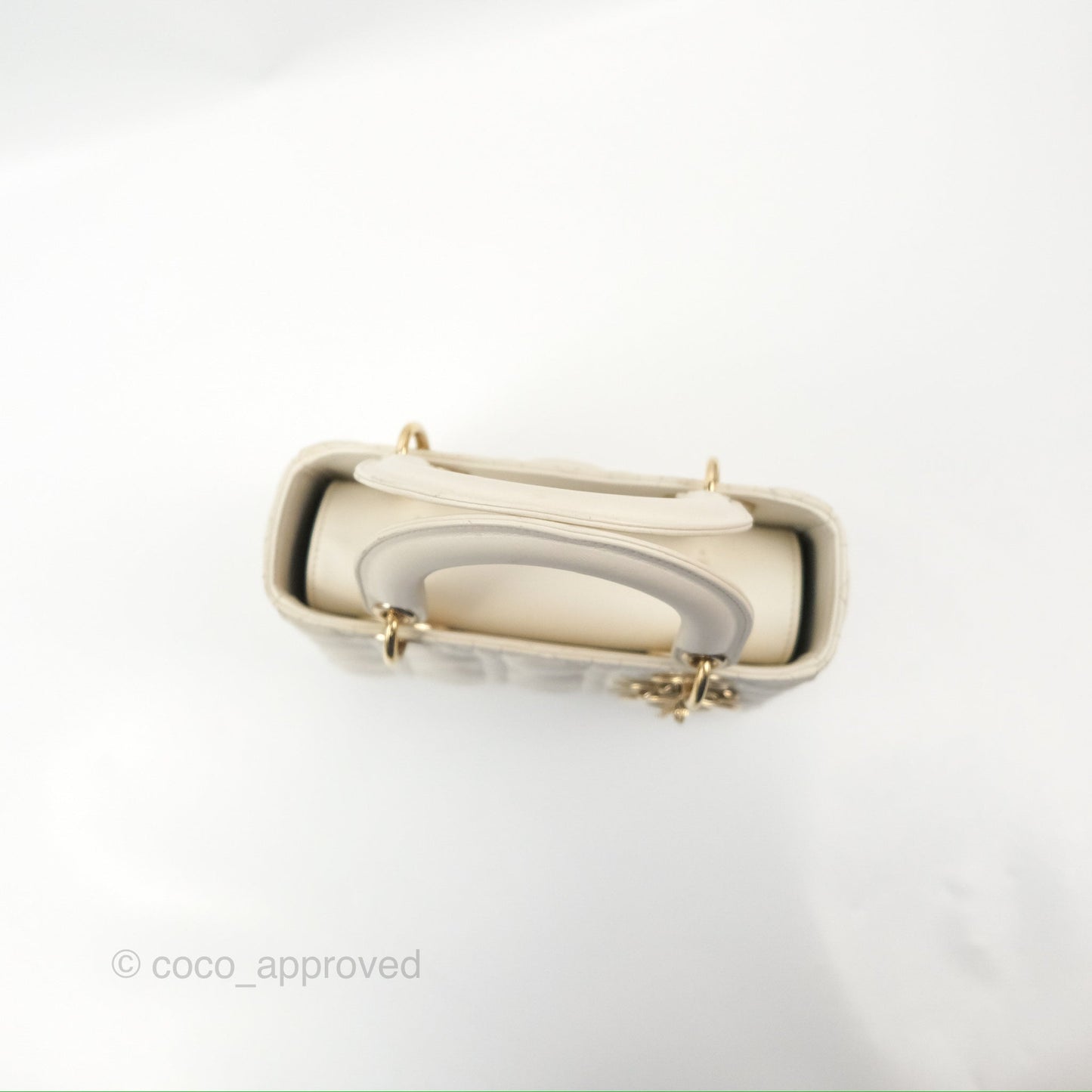 Christian Dior My ABCDior Lady Dior White Cannage Lambskin Gold Hardware