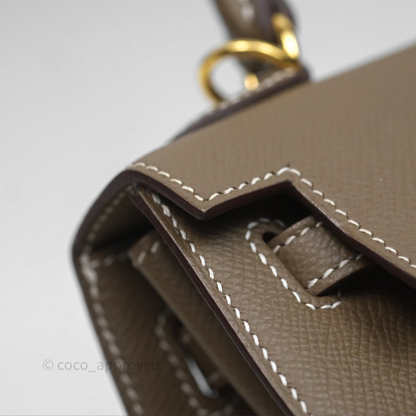 Hermès Kelly 25 Sellier Etoupe Epsom Gold Hardware