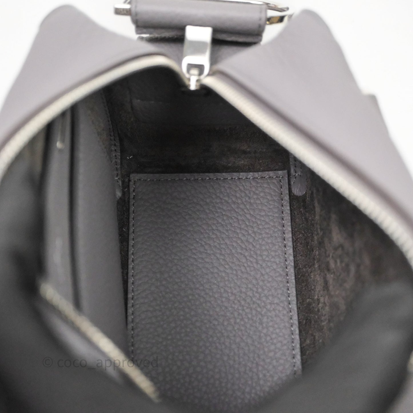 Delvaux Cool Box Mini Taurillon Soft Grained Grey Calfskin Silver Hardware